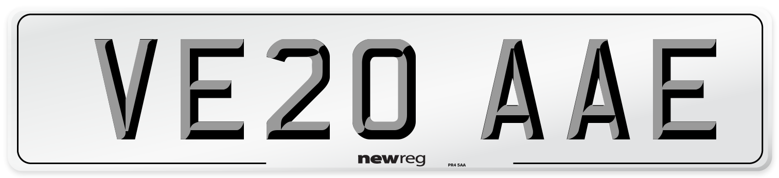 VE20 AAE Number Plate from New Reg